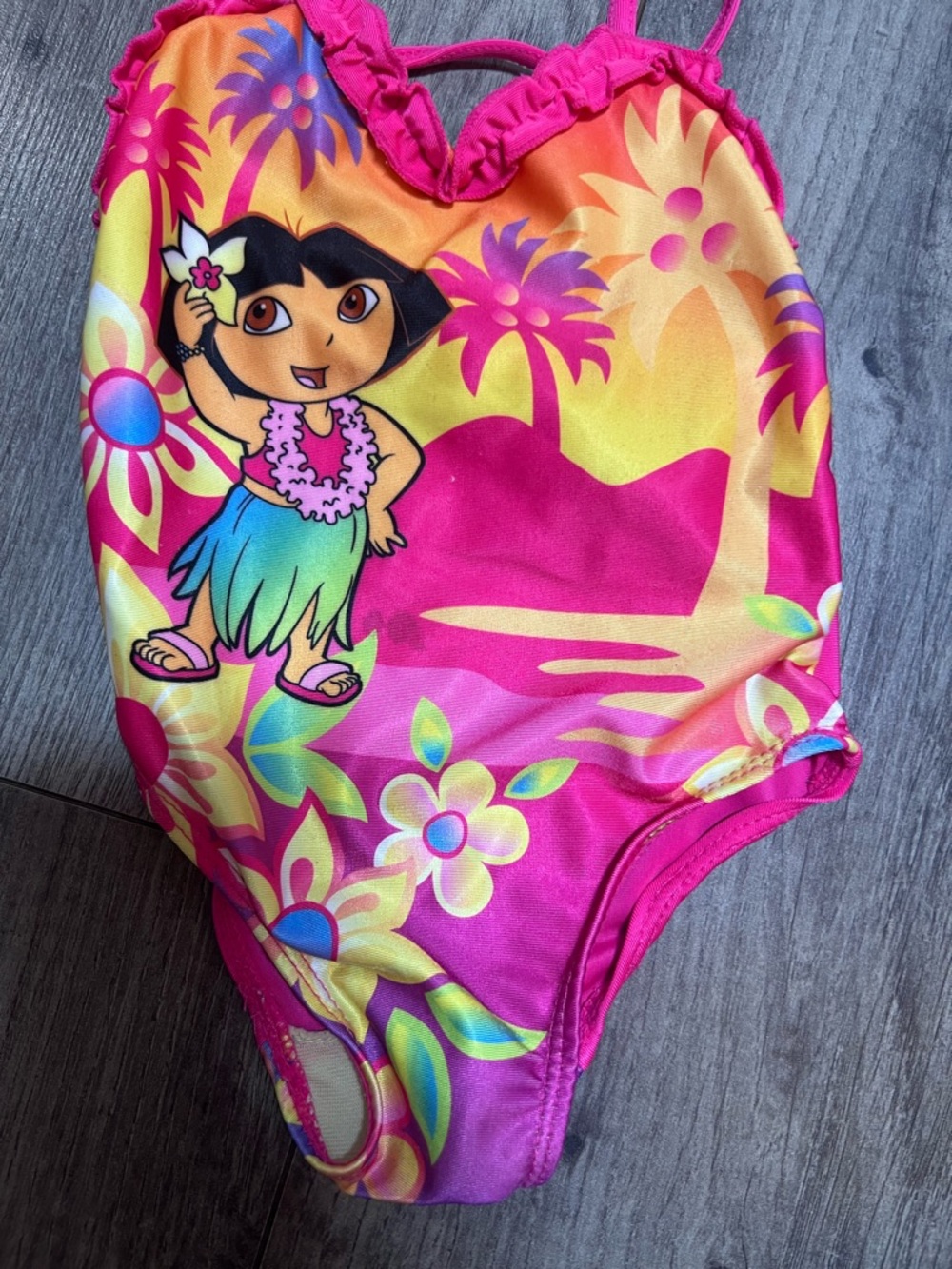 Vtg Nickelodeon Kids One-Piece Swimsuit - Pink, Yellow, Green, Purple